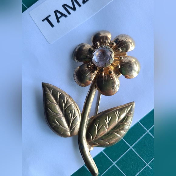 Antique Gold and Silver Floral Brooch - Picture 7 of 8